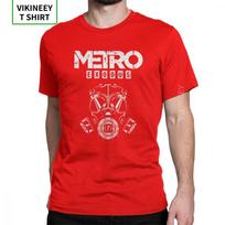 Men T Shirt Metro Exodus TShirts Gas Mask Toxic Games Gaming Artyom Haunter Short Sleeves Tees Crew Neck Clothing Pure Cotton S