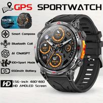 2026 New Military GPS Sports Smart Watch Build-in GPS Compass 10ATM Waterproof 1.56 AMOLED Screen Bluetooth Call Smartwatch Men