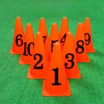 Small Digital Sign Cone for Training - Basketball, Football, Ice Cream Cone Shape with Numbers 1-10 23cm Numbers 1-10