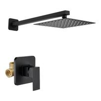 Minimalists Bathroom Shower Set Including Embedded Valves Body for Space Saving in Modern Homes Coppers