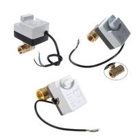 Brass Motorized Ball Valve 3 Way 2 Way Electric Control Ball Valve Actuator with Manual Switch 220v dn15 20 25 for water