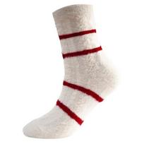 New Coral Fleece Socks Thicken Stripes Home Sleep Floor Socks Warm Middle Tube Socks Gift One Size