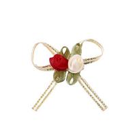 New (10pcs/pack) 4.5cm Rose Bud Bow White Pink 2 Rose Bows Wedding Gift Box Hair Accessories Home Christmas Bows Decoration
