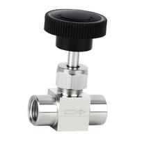 304 Stainless Steel Straight Pin Valve Internal Thread Micro Adjustment High Pressure Regulating Valve for Water Gas Oil Piping G0.25