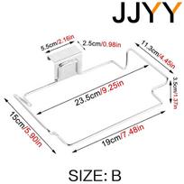 JJYY Kitchen Trash Rack Cabinet Door Garbage Bags Holder Stainless Steel Closet Garbage Storage Holder Kitchen Storage Supplies