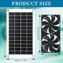 1set 8W Solar Panel Fan Kit Dual 12V Exhaust Fan For Ventilation Cooling Pet House Sheds Greenhouses Air Quality Improving China Mainland