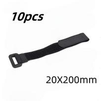 10pc self-adhesive Zip Ties Black Anti Slip Tight Fixing Hook Loop for Home Wires Computer Data Cables Storage Bundling Straps