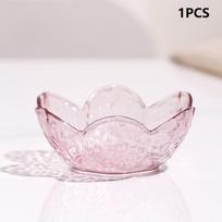 1Pcs Small Plastics Seasoning Dish Sauce Bowl Hammer Pattern Cherry Blossom Sauce Dishes Ice Cream Small Dinner Plates rožinė