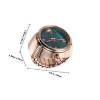 Mini Alloy Green Finger Watch Ring Roman Numeral Modern Ring Design Watch for Women Men Portable Fashion Finger Jewelry rožinio aukso spalvos