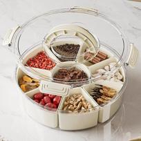 round Portable Kitchen Spice Storage Box Transparent Sed Dry Fruit Sna Box European Sle DIY Fabric Home Organization