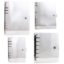 Office Supplies School Clip File Transparent Plastic Binder Notebook Loose Leaf Ring Planner A7
