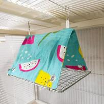 Hanging Parrot Hammock Bed Breathable Climb Bird Cage Hammock Fruit Pattern Metal Mesh Bottom Bird Sleep Nest