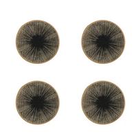 4PCS Ray Pattern Round Burlap Macrame Placemats Bohemia Retro Jute Tableware Mat Non-slip Rustic Style Cutlery Pad Banquet (as the picture,L-L-)