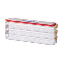 3 Layer Frozen Dumpling Storage Box Food Grade With Handle Wonton Storage Case Leak-Proof Transparent Clear Food Container