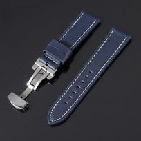 Vintage Stitching Sports Watch Band 18mm 20mm 22mm Universal Replacement Wristbands Men's Soft Casual Watch Strap for Smartwatch 18mm&with silver buckle