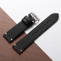Premium Palm Genuine Leather Strap Black Grey Brown Criss Cross Stitch Cowhide Watch Bracelet for Seiko 18mm 19mm 20mm 22mm Band 19mm