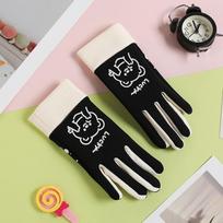 Fleece Lined Winter Children's Gloves Cold-proof Cartoon Full Finger Gloves Water-Repellent Keep Warm Outdoor Sports Gloves juoda
