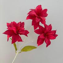 3 Heads Artificial Flower Branch Realistic Green Plants Lilium Brownii Flower Handmade Real Touch Simulation Flowers