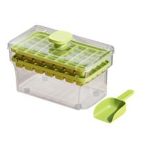 Easy Release Ice Cube Maker Tray 48 Grids for Freezer Household Ice Storage Box Stackable Spill-Resistant Kitchen Accessories žalia
