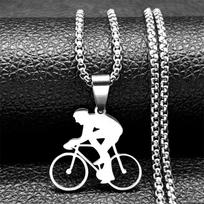 Dviračio kelio pakabukas karoliai vyrams Nerūdijančio plieno auksinės spalvos Sportinio stiliaus grandinėlės papuošalai dovanos accesorios para hombre kette 60cm