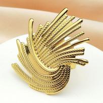 Braided Spiraal Finger Rings For Women Girls Stainless Steel Gold Color Large Flower Shape Open Adjustable Ring Jewelry Gifts resizable