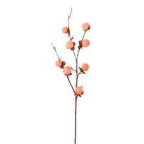 8 Heads Artificial Persimmon Branch Realistic Foam Artificial Fruits Branches Handmade Plastic Simulation Persimmon Fruit (as the picture,L)