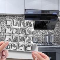 10Pcs 10x10CM Mosaic Tiles Wall Sticker PVC 3D Mosaic Crystal Tile Stickers DIY Premium Brick Tile Stickers Kitchen