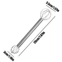 1pc Hand Whisk Stainless Steel Double-Head Miso Paste Stirrer Japanese Food Grade Blender Whisker for Egg Batters Sauce Soup