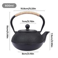 Cast Iron Teapot Enameled Interior For Brewing Boiling Stove Top Kettle Home Kitchen Restaurant Induction Cooker Camping