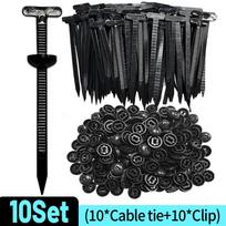 Nylon Universal Cable Tie Buckle Zip Tie Clips Self Locking with Pin Button Bumper Retainer Fender Liner Door Panel Fastener