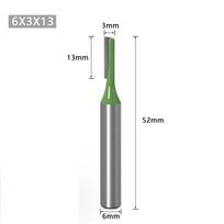 6MM Shank Milling Cutter Wood Carving Single Double Flute Straight Router Bit Cleaning Straight Drill Bit Woodworking Tools 6x3x13