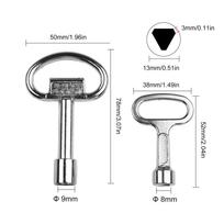 Bathroom Valve Key Valve Switch Control Cabinet Rust Prevention Silver Sturdy Zinc Alloy Triangle Wrench For Valve