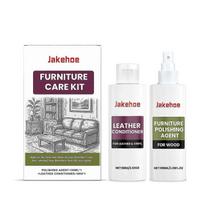Premium Furniture Care Set - Dual-Action Wood Polish & Leather Conditioner for Deep Nourishment, Non-Greasy Shine, Portable Maintenance Kit for Home &