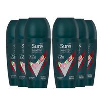 Sure Men Antiperspirant Deo Roll On 72H Nonstop Protection Ultra Fresh 50ml, 6pk