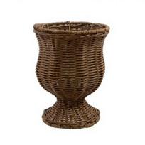 Dirbtinio rotango vazonas Rankų darbo boho pintas krepšys Modernus sodybos stiliaus dekoratyvinis gėlių vazonas Valgomojo stalo puošmena Miegamojo, vidaus patalpų, biuro dekoras ruda