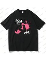 New Summer Rose Rosie APT Bruno Mars Cotton Wounisex T-Shirt Round Neck Short Sleeve Shirts Fans Gift Fashion Oversized Unisex Top S įvairiaspalvis