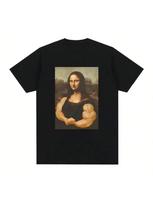Funny Mona Lisa Fitness T-Shirt Muscles Gym Casual Graphic Short Sleeve T-Shirts Fashion Casual Oversized T Shirt S