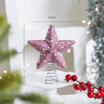 Xmas Radiant Tree Topper, Five-pointed Star with Glowing Lamp, Christmas Navidad TopStar Ornaments