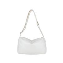 Versatile Korean Style Messenger Bag Soft Large Capacity Shoulder Bag Solid Color Leather Crossbody Bag Unisex