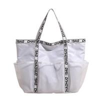 Summer Large Capacity Nyl Solid Tote Bags Persality Super Cool Beach Shoulder Bags  Simple Casual Handbags for Women balta