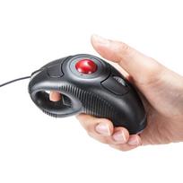 Sanwa Direct Lying-Down Mouse, Ring Mouse, Trackball, Ambidextrous, 1.9m Cable, DPI Switchable, 1 pc, 400-MA083