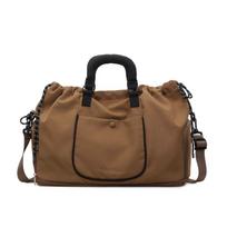 Casual style lightweight travel large bag, trolley bag for going out, expandable gym bag with dry and wet separati, maternity chaki
