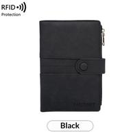 Women Men Pu Rfid Passport Cover Passport Protector Multi-Function Credit Id Card Wallet Waterproof Business Document juoda