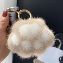 Yogodlns Lovely Fluffy Cat Paw Hair Pompon Handbag Pendant For Women Girls Cute Animal Paw Pendant On Bag one size