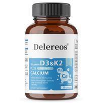 Vitamin D3+Vitamin K2 Dietary Supplement, With Calcium Carbonate, 120 Capsules Per Bottle 120 Capsules