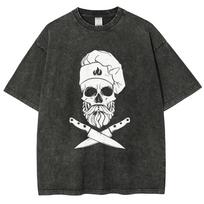 benber vintage Horror Comic Cool Skull Pirate Print Tshirts For Women Summer Fashion Casual Loose Short Sleeve Round Neck Tees S