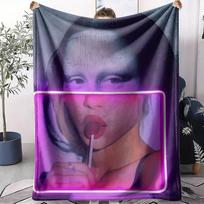 Mona Lisa with Lollipops Neon Throw Soft Flannel AC Blanket Lightweight Summer Nap Throw Cozy  Blanket for Sofa Bed Travel Home 75cm x 90cm