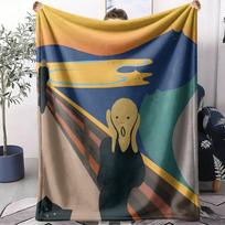 The Scream Painting Throw Soft Flannel AC Blanket Lightweight Summer Nap Throw Cozy  Blanket for Sofa Bed Travel Home 75cm x 90cm
