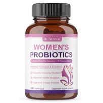 Moterims skirtas probiotikų maisto papildas, su prebiotiku, ekologiško spanguolių ekstraktu 120 Capsules