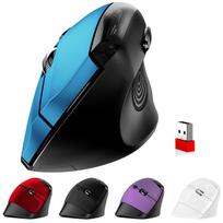 QAF Large Vertical Ergonomic Wireless Mouse, 2.4G, Multi-Button, Optical, Cordless, 3-Stage DPI Adjustment (80012001600), Wireless USB Receiver